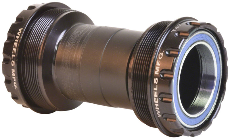Load image into Gallery viewer, Wheels Manufacturing T47 Outboard Bottom Bracket - For 30mm Spindle ABEC-3 Bearings Fits Frames 68mm-100mm BB Shells BLK

