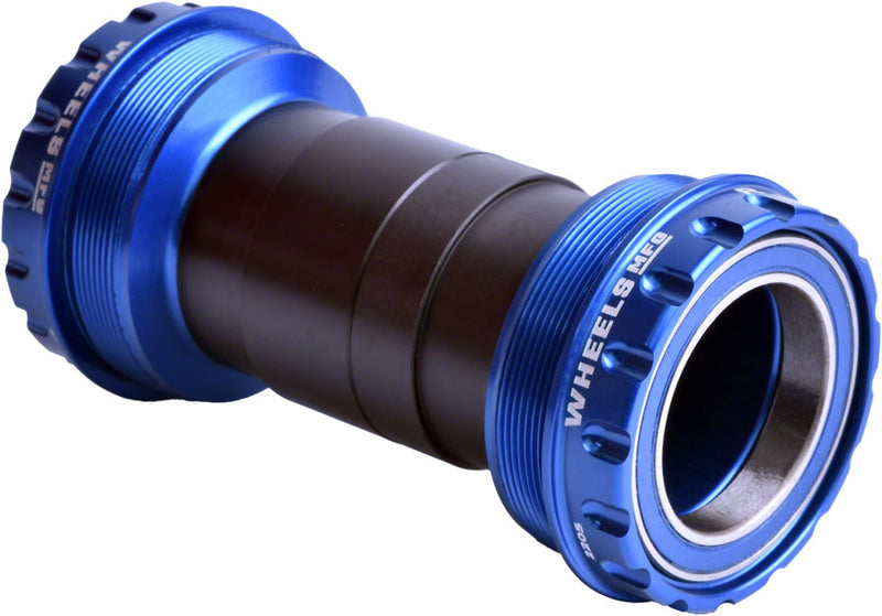 Load image into Gallery viewer, Wheels Manufacturing T47 Outboard Bottom Bracket - For 30mm Spindle ABEC-3 Bearings Fits Frames 68mm-100mm BB Shells Blue

