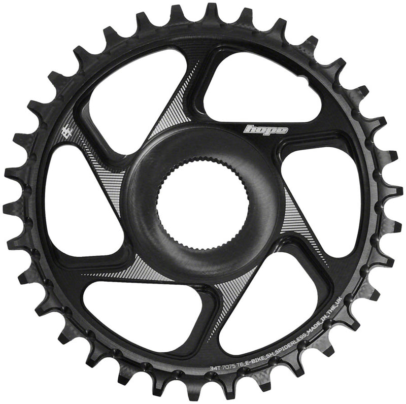 Load image into Gallery viewer, Hope Spiderless Chainring -  34T R22  Ebike  Shimano  Black
