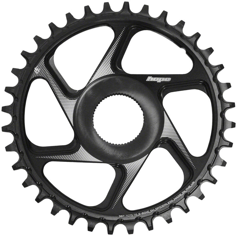 Load image into Gallery viewer, Hope Spiderless Chainring -  36T R22  Ebike  Shimano  Black
