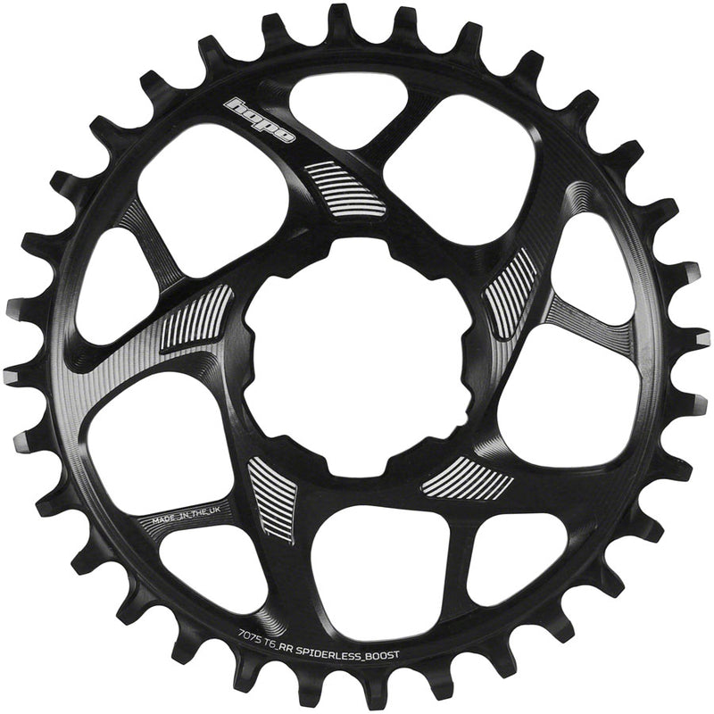 Load image into Gallery viewer, Hope Spiderless Retainer Chainring - 30t Boost Hope Direct Mount R22 Black
