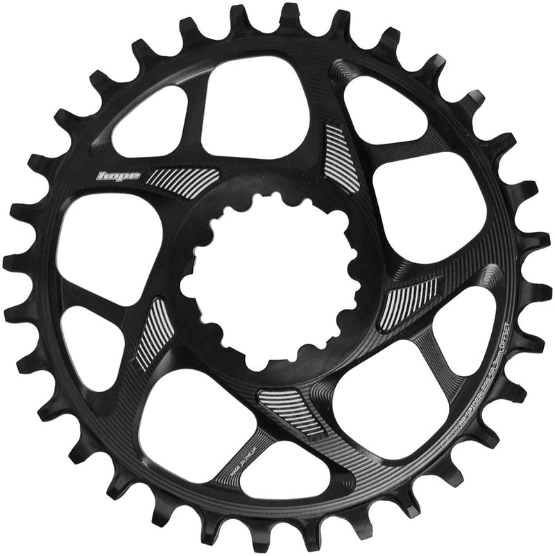 Load image into Gallery viewer, Hope Spiderless Retainer Chainring - 30t SRAM Direct Mount 3mm Offset R22 BLK
