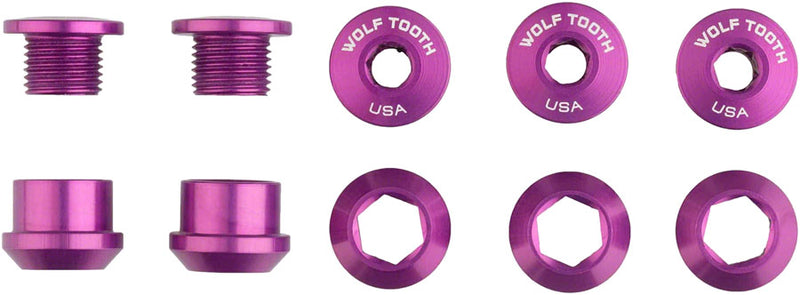 Load image into Gallery viewer, Wolf Tooth 1x Chainring Bolt Set - 6mm Dual Hex Fittings Set/5 Ultraviolet Purple
