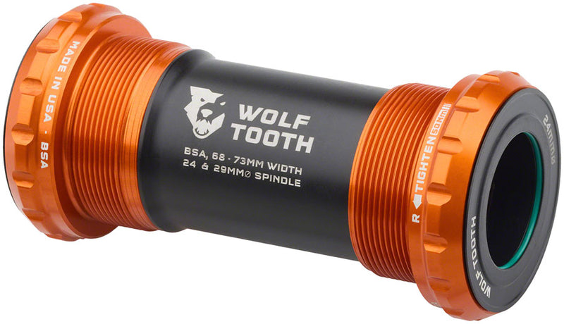 Load image into Gallery viewer, Wolf Tooth Bottom Bracket - English (BSA) 68/73mm For 24mm Spindle Orange
