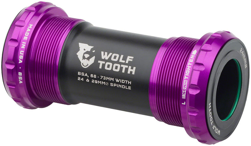 Load image into Gallery viewer, Wolf Tooth Bottom Bracket - English BSA 68/73mm For 24mm Spindle Ultraviolet Purple
