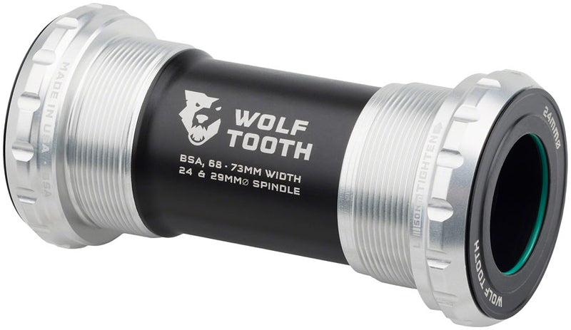 Load image into Gallery viewer, Wolf Tooth Bottom Bracket - English BSA 68/73mm For 24mm Spindle Raw Silver
