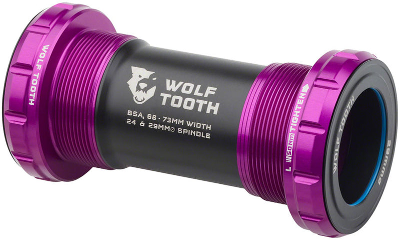 Load image into Gallery viewer, Wolf Tooth Bottom Bracket - English BSA 68/73mm For 29mm Spindle Ultraviolet Purple
