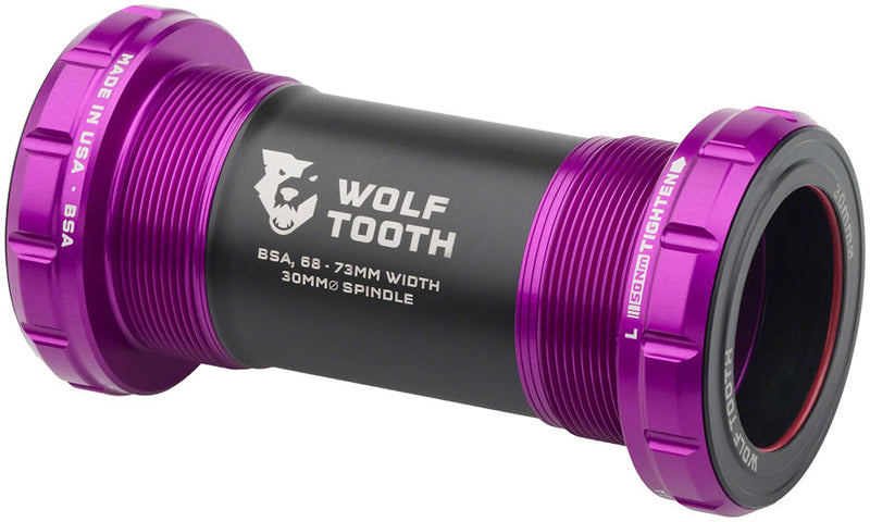 Load image into Gallery viewer, Wolf Tooth Bottom Bracket - English BSA 68/73mm For 30mm Spindle Ultraviolet Purple
