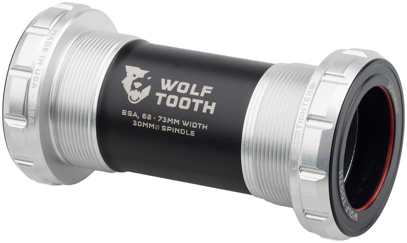 Load image into Gallery viewer, Wolf Tooth Bottom Bracket - English BSA 68/73mm For 30mm Spindle Raw Silver

