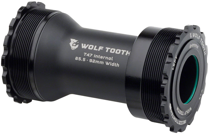 Load image into Gallery viewer, Wolf Tooth Bottom Bracket - T47 Inboard 85.5/92mm For 24mm Spindle Black
