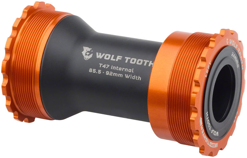 Load image into Gallery viewer, Wolf Tooth Bottom Bracket - T47 Inboard 85.5/92mm For 24mm Spindle Orange
