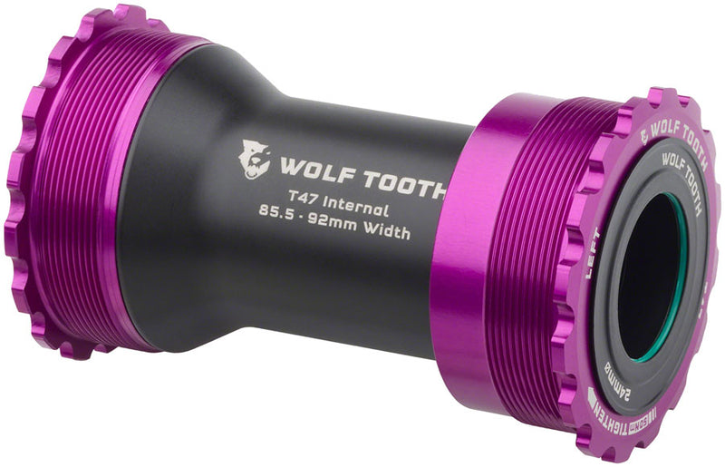Load image into Gallery viewer, Wolf Tooth Bottom Bracket - T47 Inboard 85.5/92mm For 24mm Spindle Ultraviolet Purple
