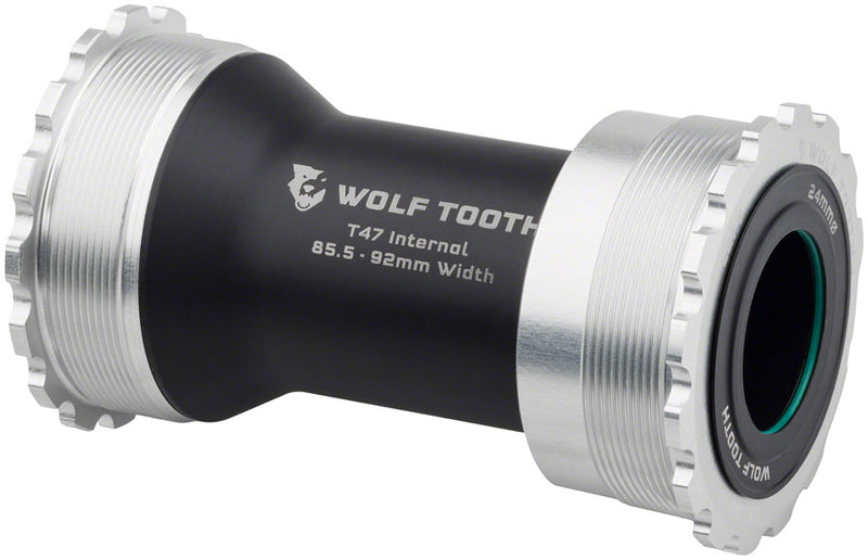 Load image into Gallery viewer, Wolf Tooth Bottom Bracket - T47 Inboard 85.5/92mm For 24mm Spindle Raw Silver
