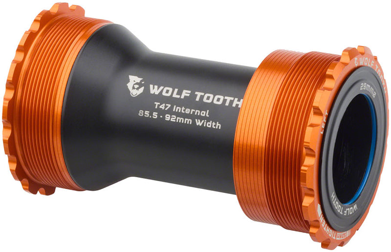 Load image into Gallery viewer, Wolf Tooth Bottom Bracket - T47 Inboard 85.5/92mm For 29mm Spindle Orange
