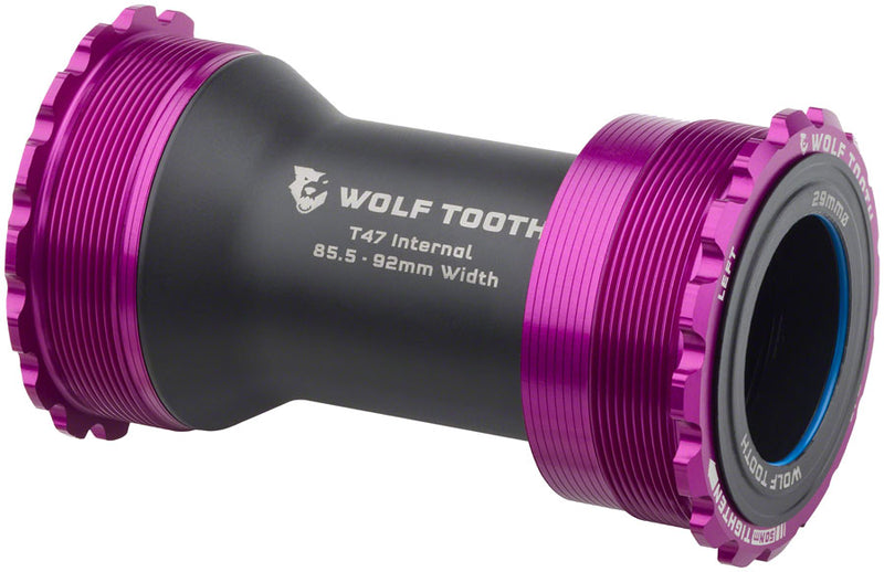 Load image into Gallery viewer, Wolf Tooth Bottom Bracket - T47 Inboard 85.5/92mm For 29mm Spindle Ultraviolet Purple
