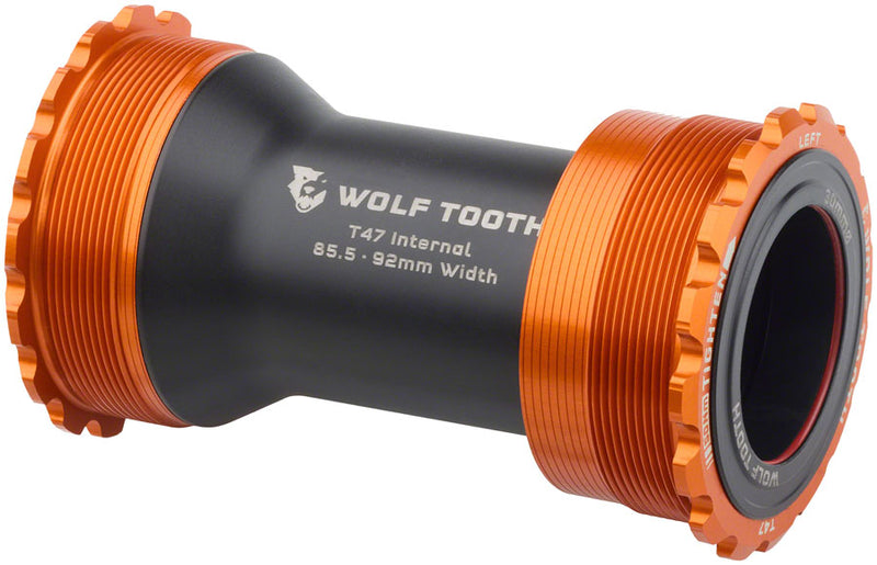 Load image into Gallery viewer, Wolf Tooth Bottom Bracket - T47 Inboard 85.5/92mm For 30mm Spindle Orange
