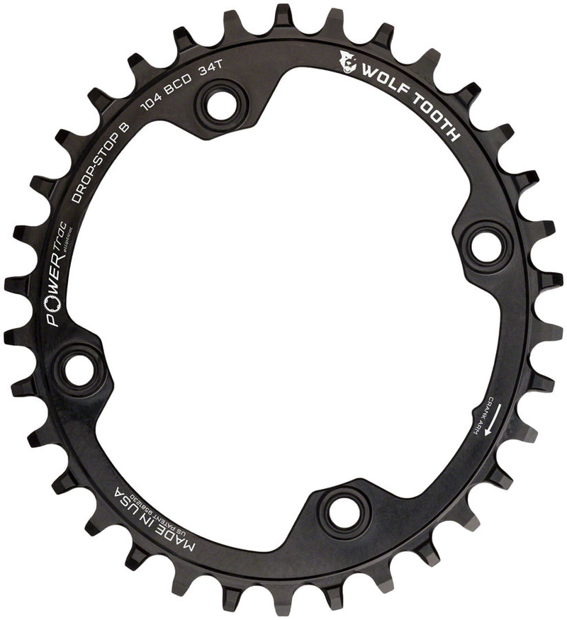 Load image into Gallery viewer, Wolf Tooth Elliptical 104 BCD Chainring - 34t 104 BCD 4-Bolt Drop-Stop B BLK
