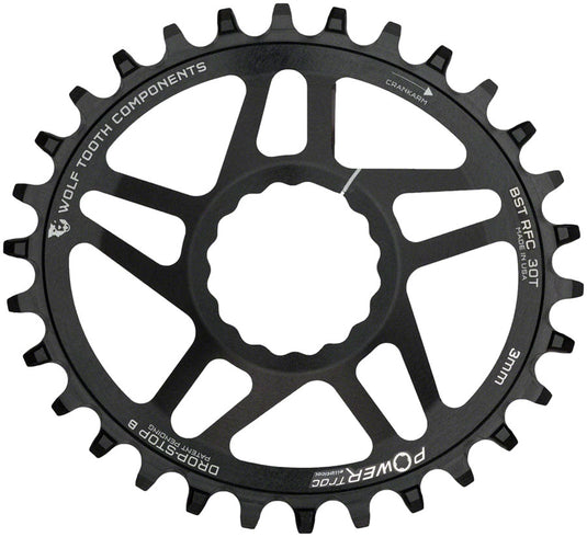 Wolf Tooth Elliptical Direct Mount Chainring - 30t RaceFace/Easton CINCH Direct Mount Drop-Stop B For Boost Cranks 3mm Offset BLK