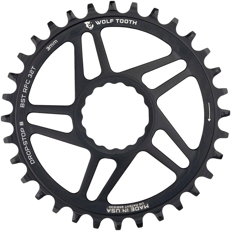 Load image into Gallery viewer, Wolf Tooth Direct Mount Chainring - 32t RaceFace/Easton CINCH Direct Mount Drop-Stop B For Boost Cranks 3mm Offset BLK
