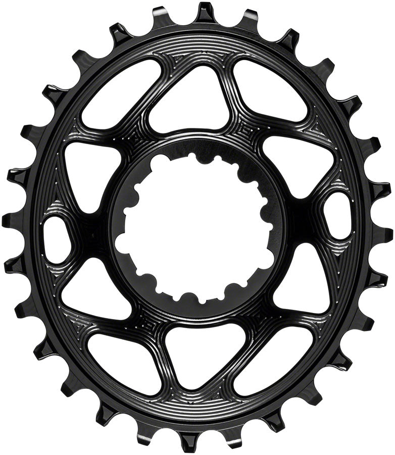 Load image into Gallery viewer, absoluteBLACK Oval Narrow-Wide Direct Mount Chainring - 28t SRAM 3-Bolt Direct Mount 3mm Offset BLK
