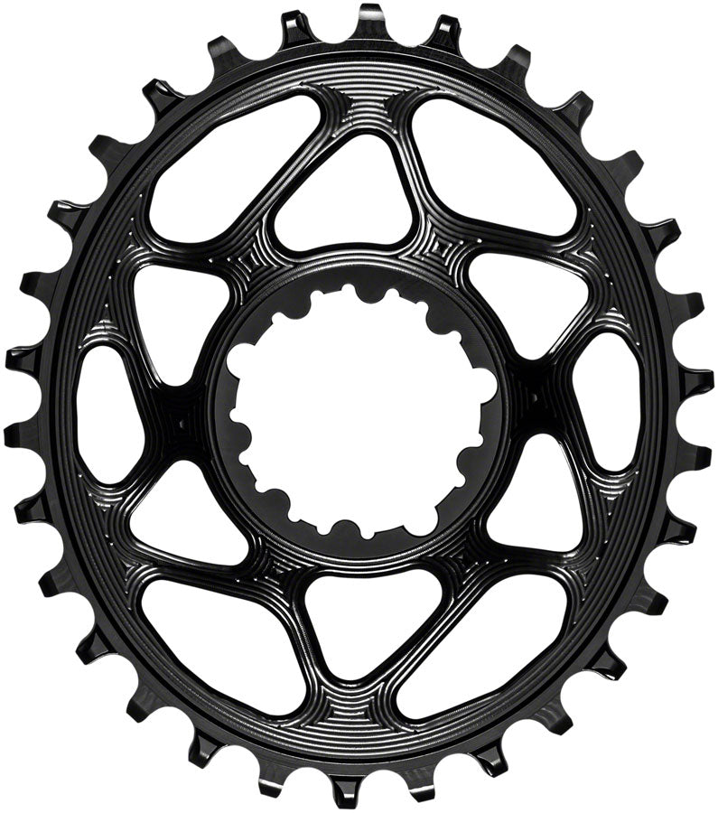 Load image into Gallery viewer, absoluteBLACK Oval Narrow-Wide Direct Mount Chainring - 30t SRAM 3-Bolt Direct Mount 6mm Offset BLK
