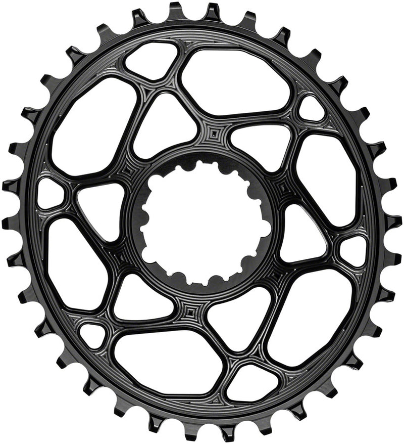 Load image into Gallery viewer, absoluteBLACK Oval Narrow-Wide Direct Mount Chainring - 34t SRAM 3-Bolt Direct Mount 6mm Offset BLK
