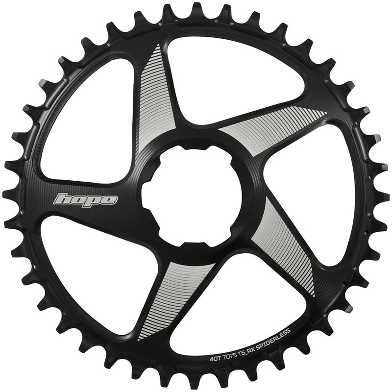 Load image into Gallery viewer, Hope RX Spiderless Chainring - 38t Hope Direct Mount Black
