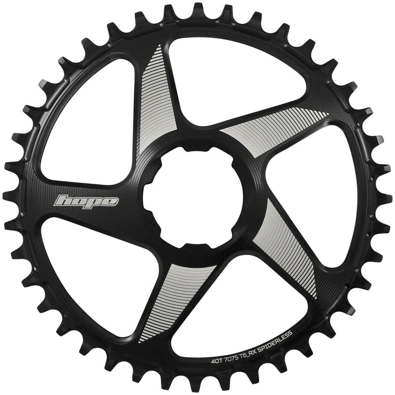 Load image into Gallery viewer, Hope RX Spiderless Chainring - 40t Hope Direct Mount Black
