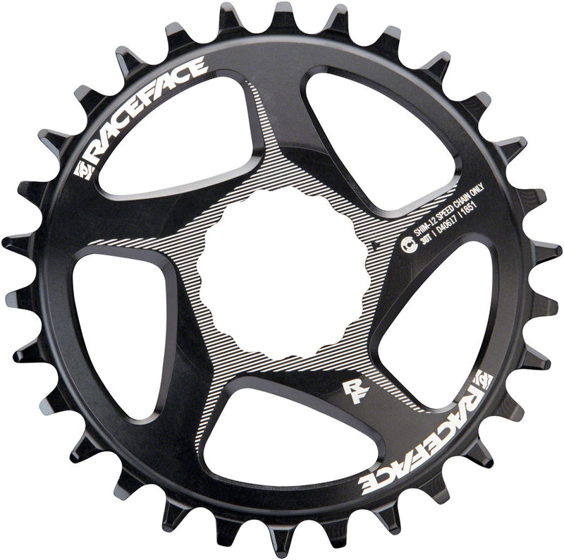 Load image into Gallery viewer, RaceFace Narrow Wide Direct Mount CINCH Aluminum Chainring - Shimano 12-Speed requires Hyperglide+ compatible chain 30t BLK
