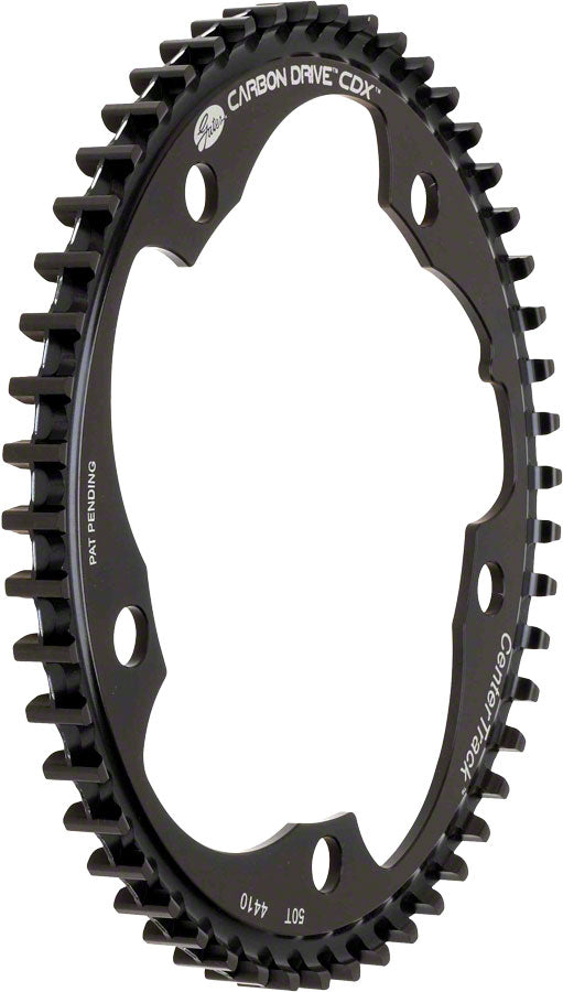 Gates Carbon Drive CDX CenterTrack Front Belt Drive Ring - 50t 5-Bolt 130mm BCD BLK