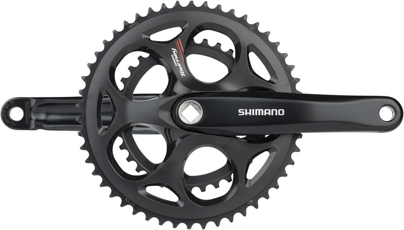 Load image into Gallery viewer, Shimano Tourney FC-A070 Crankset - 170mm 7/8-Speed 50/34t Riveted Square Taper JIS Spindle Interface BLK
