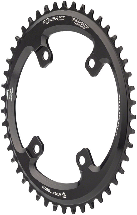 Load image into Gallery viewer, Wolf Tooth Elliptical Shimano 110 Asymmetric BCD Chainring - 46t 110 Asymmetric BCD 4-Bolt Drop-Stop B For Shimano GRX Cranks BLK
