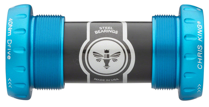 Load image into Gallery viewer, Chris King ThreadFit 24 Bottom Bracket Fit Kit 4 - English For Shimano Hollowtech II Matte Turquoise

