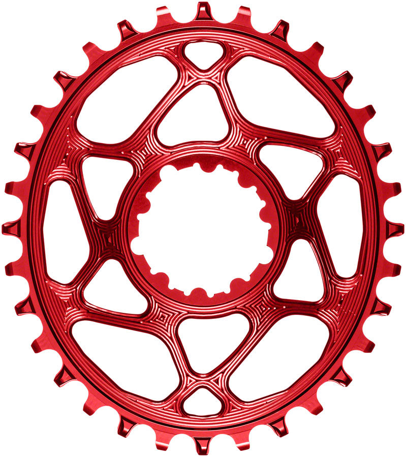 Load image into Gallery viewer, absoluteBLACK Oval Narrow-Wide Direct Mount Chainring - 32t SRAM 3-Bolt Direct Mount 3mm Offset Red
