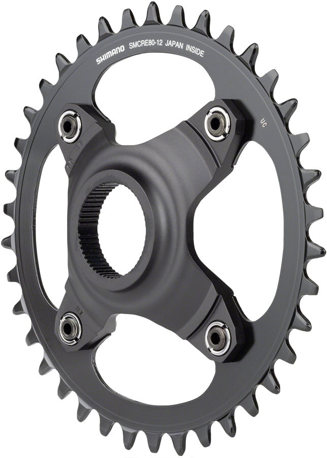Load image into Gallery viewer, Shimano STEPS SM-CRE80-12-B Chainring - 38T Without Chainguard 55mm Chainline BLK
