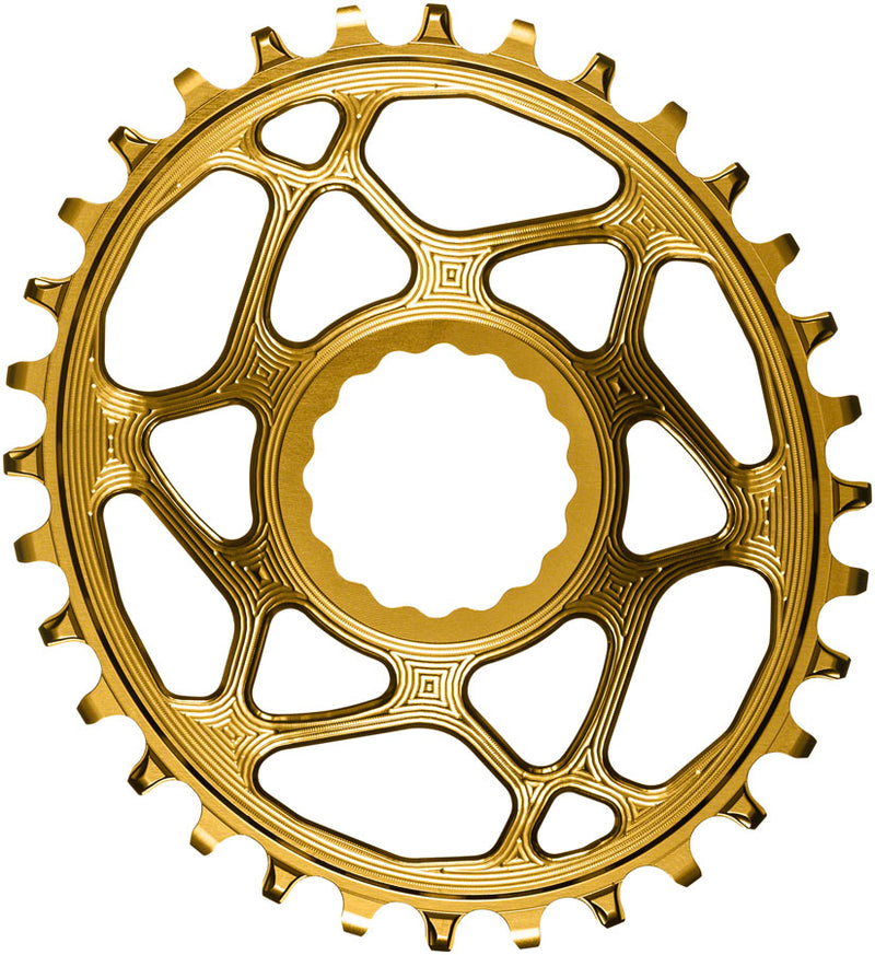 Load image into Gallery viewer, absoluteBLACK Oval Narrow-Wide Direct Mount Chainring - 32t CINCH Direct Mount 3mm Offset Gold
