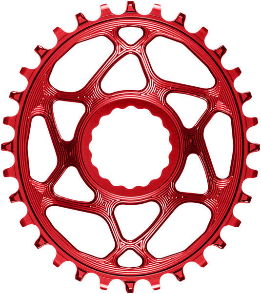 absoluteBLACK Oval Narrow-Wide Direct Mount Chainring - 32t CINCH Direct Mount 3mm Offset Red