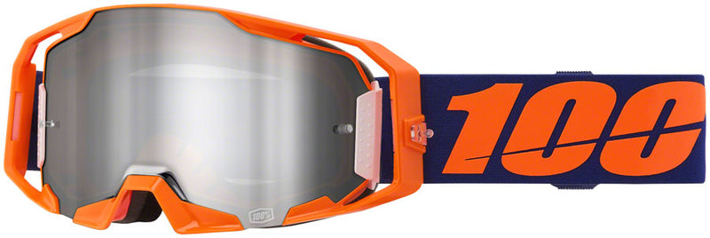Load image into Gallery viewer, 100% ARmatic Goggles - Neon Orange Mirror Silver Flash Lens
