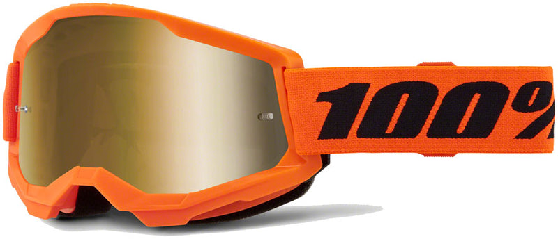 Load image into Gallery viewer, 100% Strata 2 Goggles - Neon Orange/Mirror Gold
