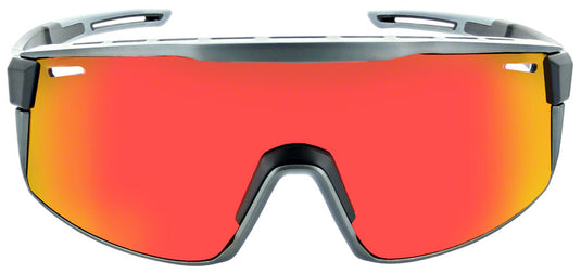 Optic Nerve Fixie Max Sunglasses - Matte BLK Aluminum Lens Rim Smoke Lens Red Mirror