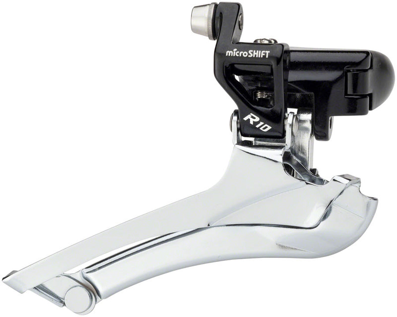 Load image into Gallery viewer, microSHIFT R10 Front Derailleur - 10-Speed Double 56t Max Band Clamp Shimano Compatible BLK
