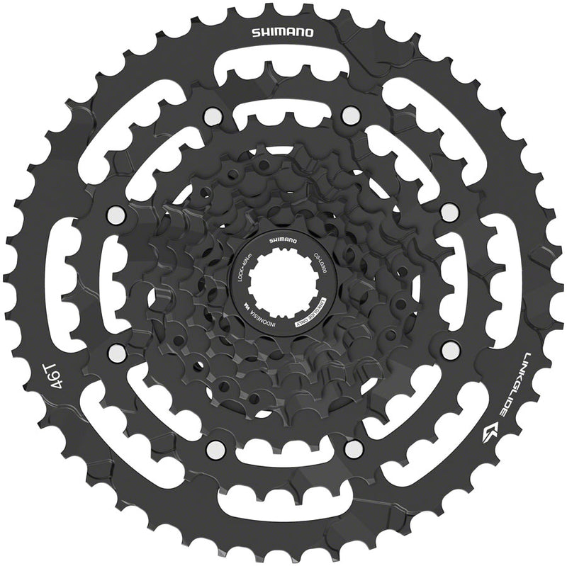 Load image into Gallery viewer, Shimano CUES  CS-LG300-9 Cassette - 9-Speed 11-46t LINKGLIDE Black
