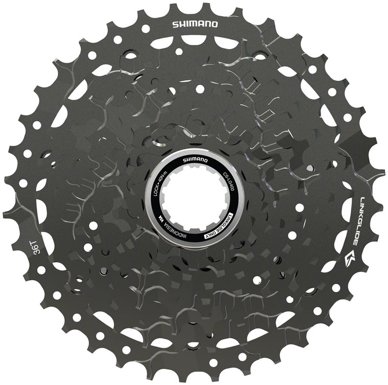 Load image into Gallery viewer, Shimano CUES  CS-LG400-9 Cassette - 9-Speed 11-36t LINKGLIDE Black
