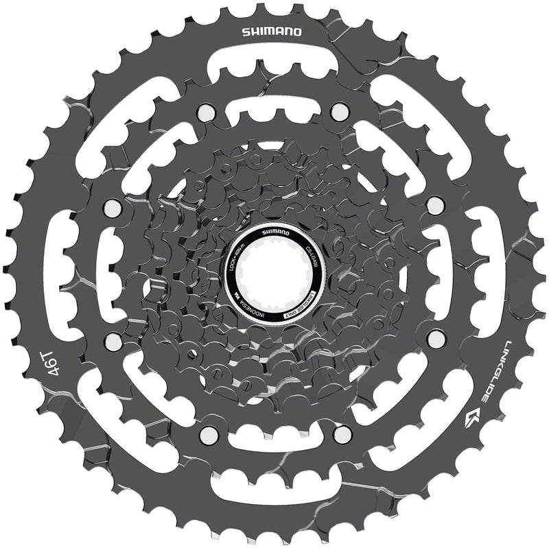 Load image into Gallery viewer, Shimano CUES  CS-LG400-9 Cassette - 9-Speed 11-46t LINKGLIDE Black
