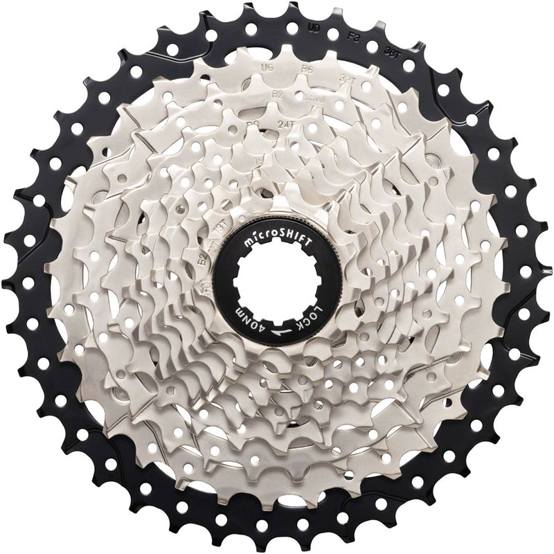 Load image into Gallery viewer, microSHIFT Sword Cassette - 10 Speed 11-38t Full Steel Construction Satin Nickel
