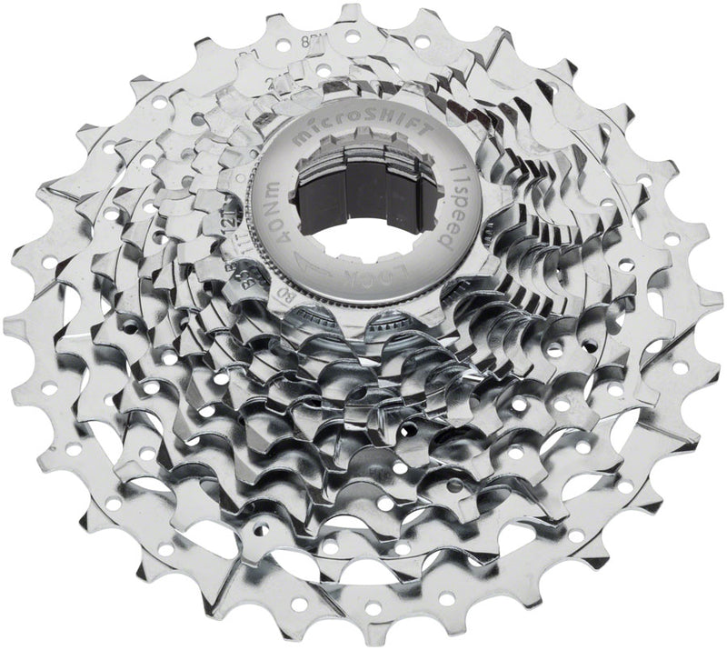 Load image into Gallery viewer, microSHIFT G11 Cassette - 11 Speed 11-28t Silver Chrome Plated With Spider
