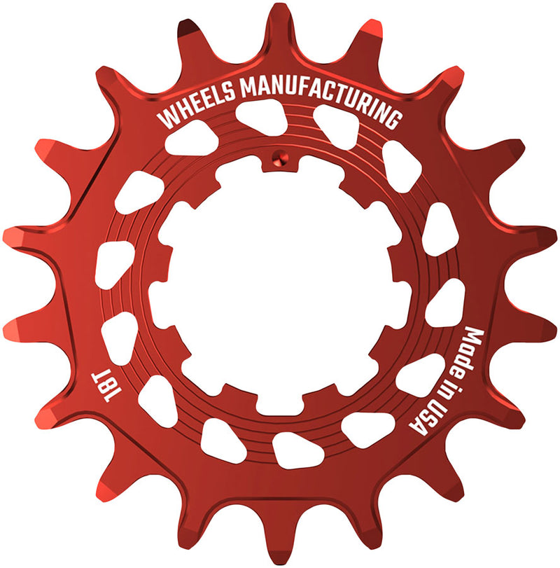 Load image into Gallery viewer, Wheels Manufacturing SOLO HG Cog - 18t Fits SOLO-HG Kits Red
