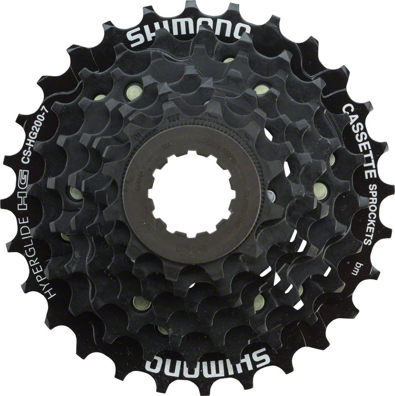 Load image into Gallery viewer, Shimano Tourney CS-HG200 Cassette - 7 Speed 12-28t Black
