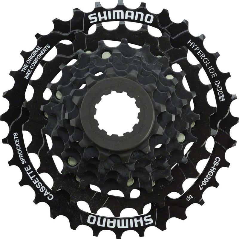 Load image into Gallery viewer, Shimano Tourney CS-HG200 Cassette - 7 Speed 12-32t Black
