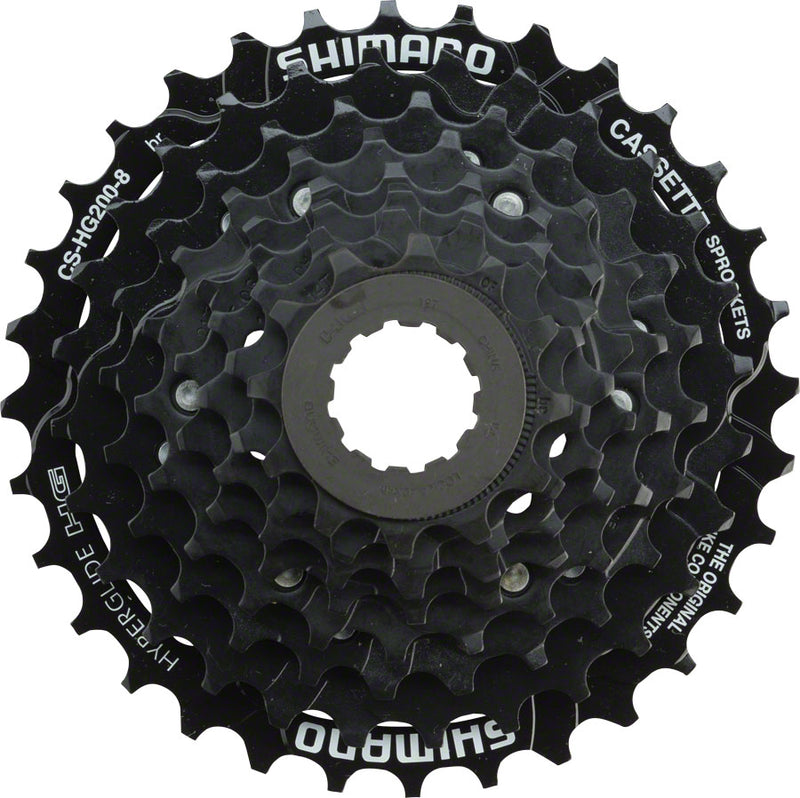 Load image into Gallery viewer, Shimano Tourney CS-HG200 Cassette - 8 Speed 12-32t Black
